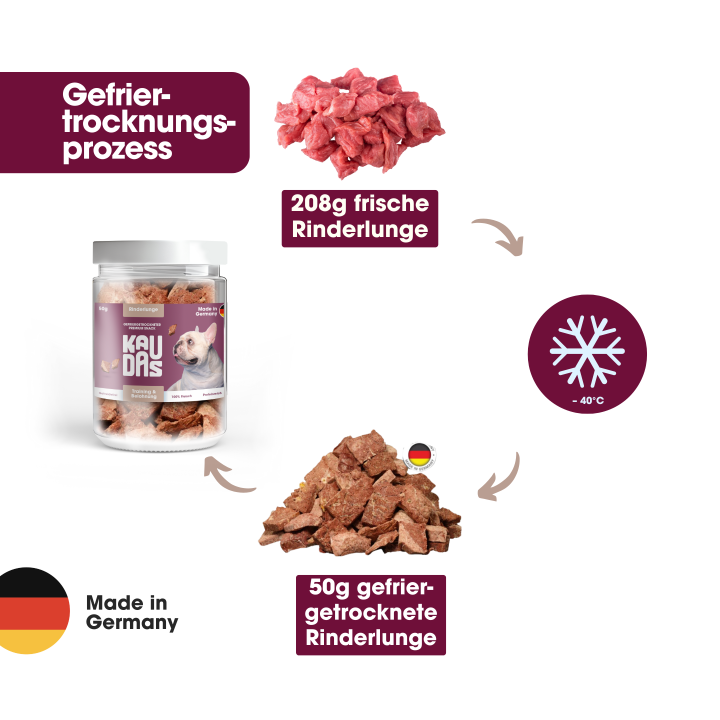 KAUDAS Hundeleckerli RinderlungePur Natursnack